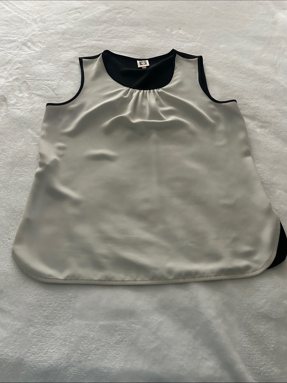 Anne Klein Black Satin Shell Top size 8